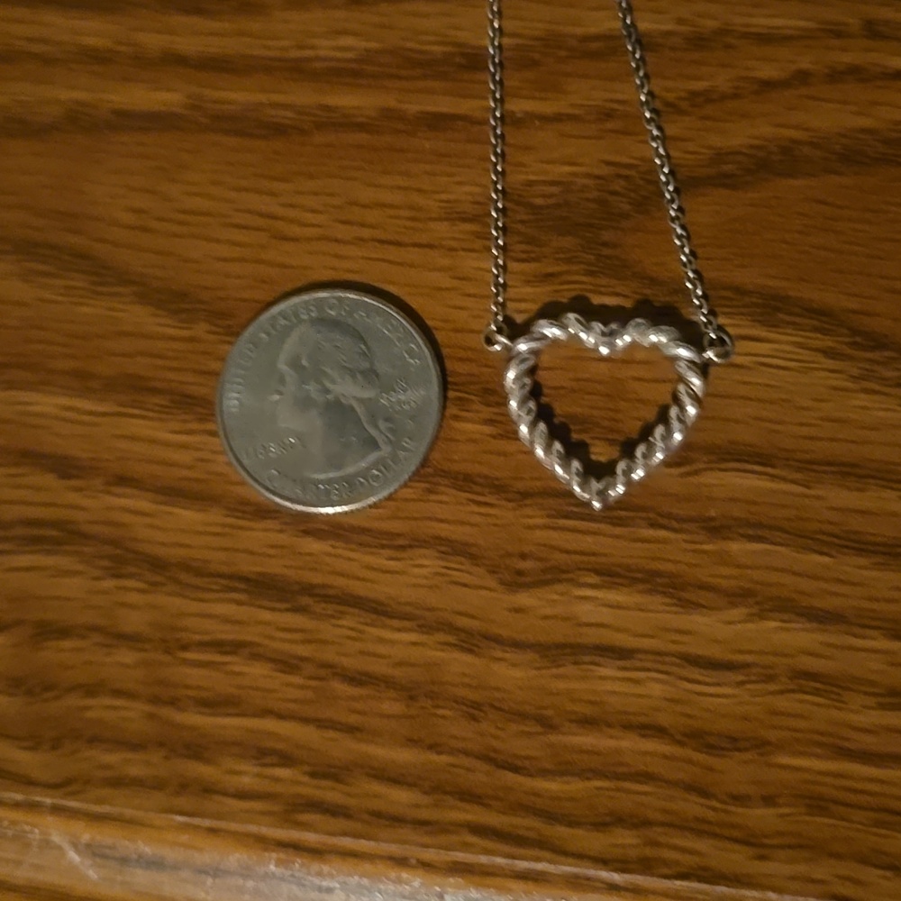Vintage Tiffany & Co. 925 Silver Twisted Rope, Twisted Heart Necklace - Picture 12 of 15